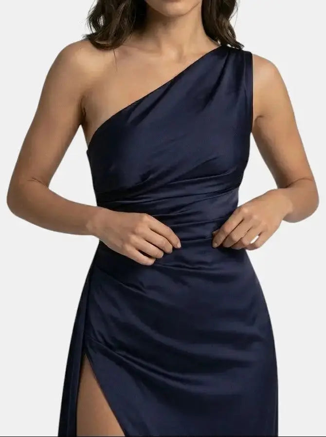 Seraphina — Satin Asymmetric Evening Maxi Dress For Elegant One-Shoulder Glamour