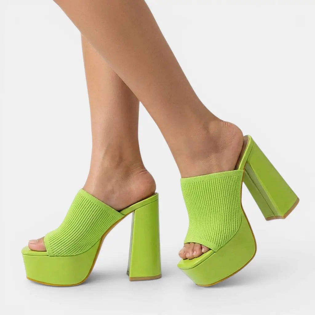 Cloudwalk — Soft Cushioning Platform Sandals With Lightweight Comfortable Summer Design Lime