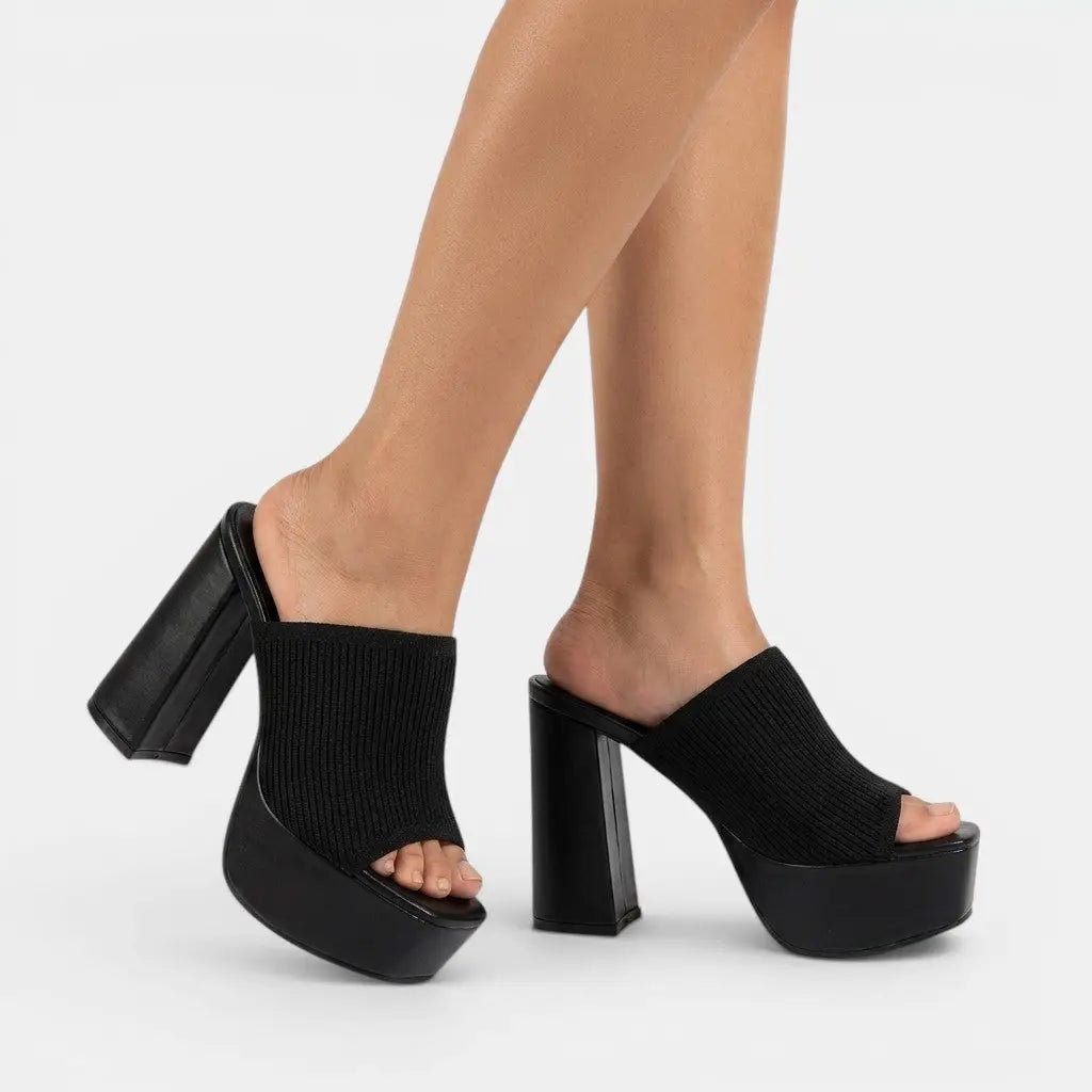 Cloudwalk — Soft Cushioning Platform Sandals With Lightweight Comfortable Summer Design Black