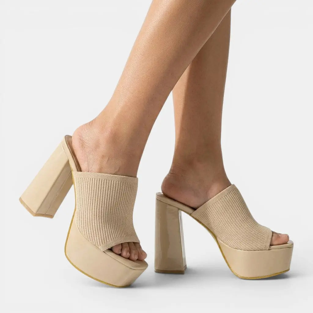 Cloudwalk — Soft Cushioning Platform Sandals With Lightweight Comfortable Summer Design Beige