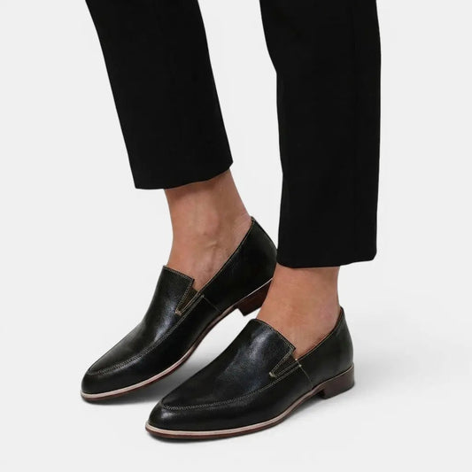 Softblack — Soft Leather Loafers With Elegant Black Slip-On Design Black