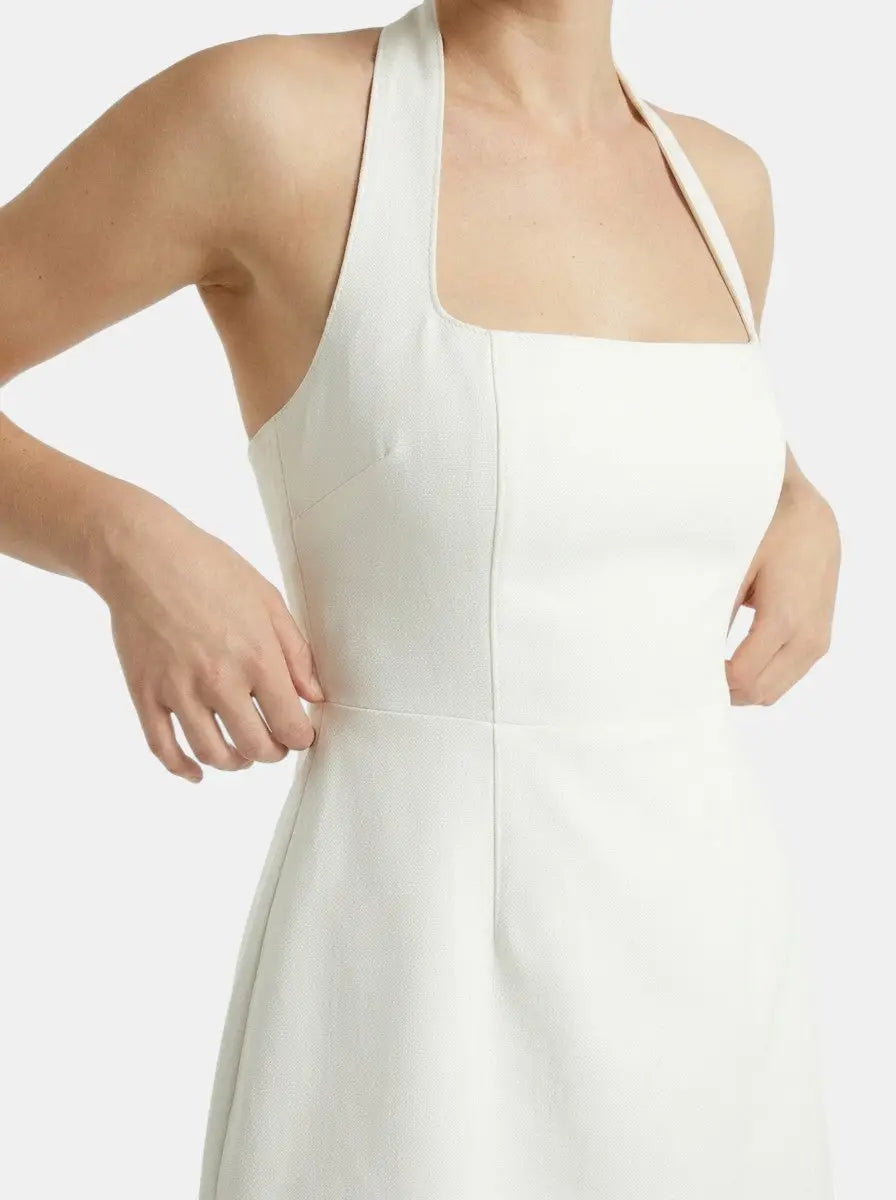 Halia — Soft Woven Halter Mini Dress With Elegant A-Line Summer Cocktail Design