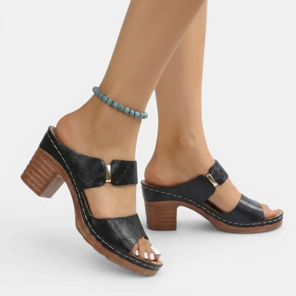 Stylecomfort — Synthetic Cushioned Sandals With Stylish Orthopedic Comfort Design Black