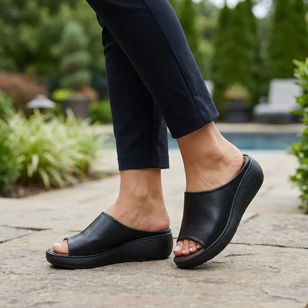 Slideway — Synthetic Cushioned Slide Sandals With Elegant Comfortable Summer Design