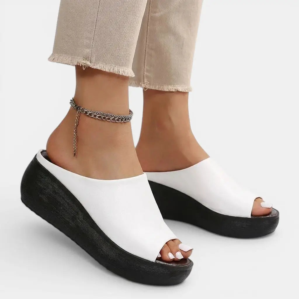 Slideway — Synthetic Cushioned Slide Sandals With Elegant Comfortable Summer Design White