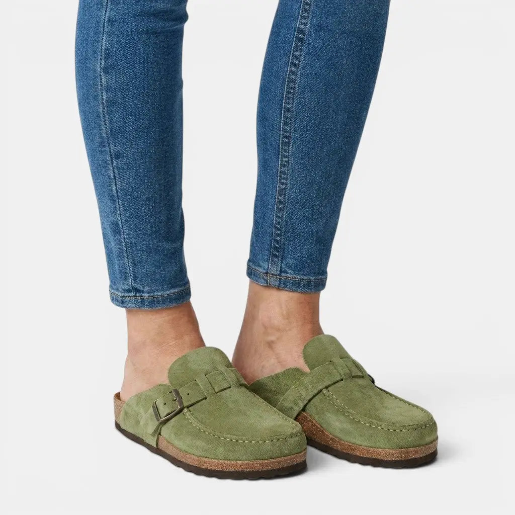 Buckleblack — Synthetic Slip-On Loafers With Chic Black Casual Buckle Detail Design Green