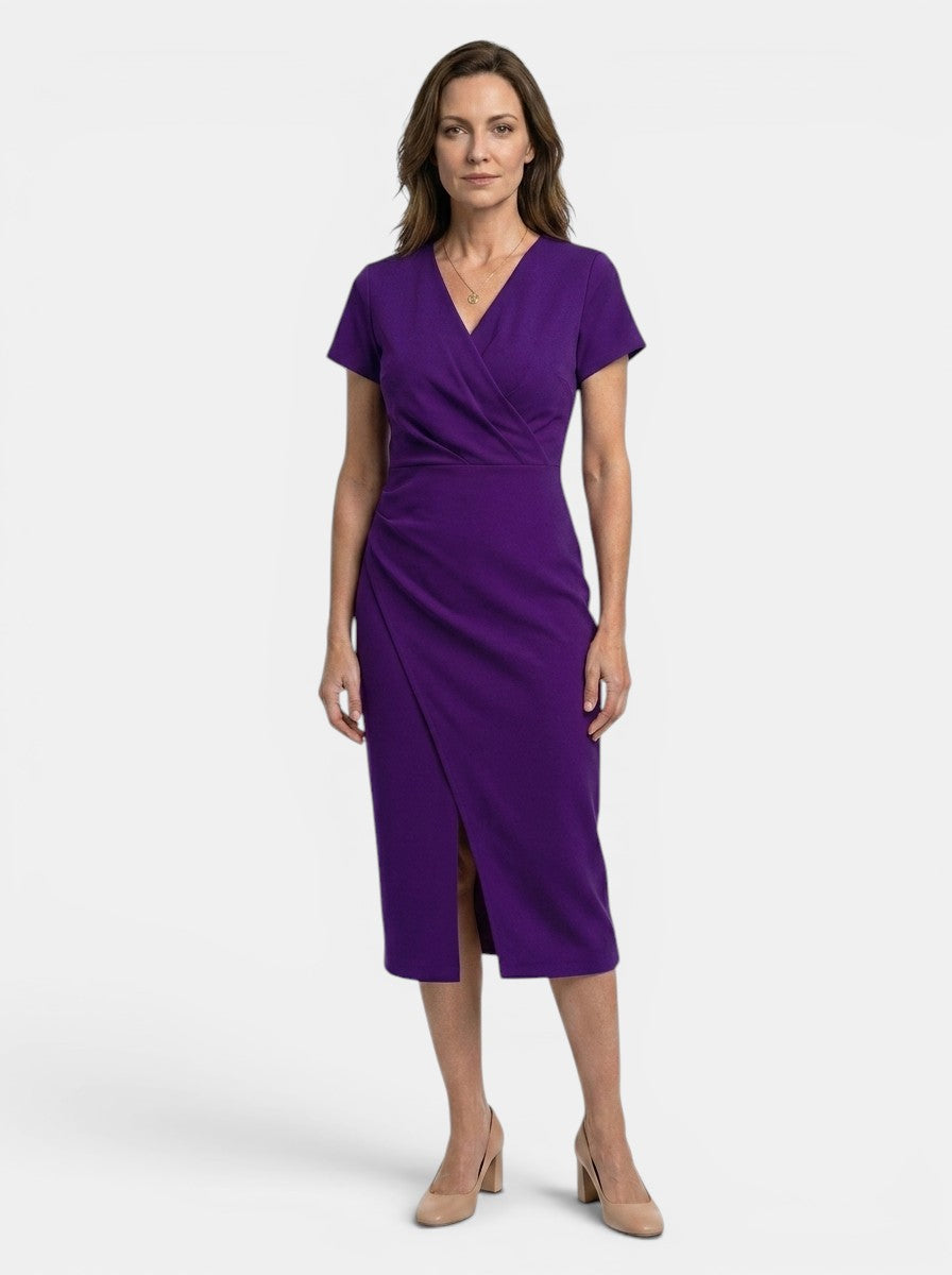 Marisha — Vibrant Cotton Maxi Dress With Flowing Wrap Style Summer Design Purple